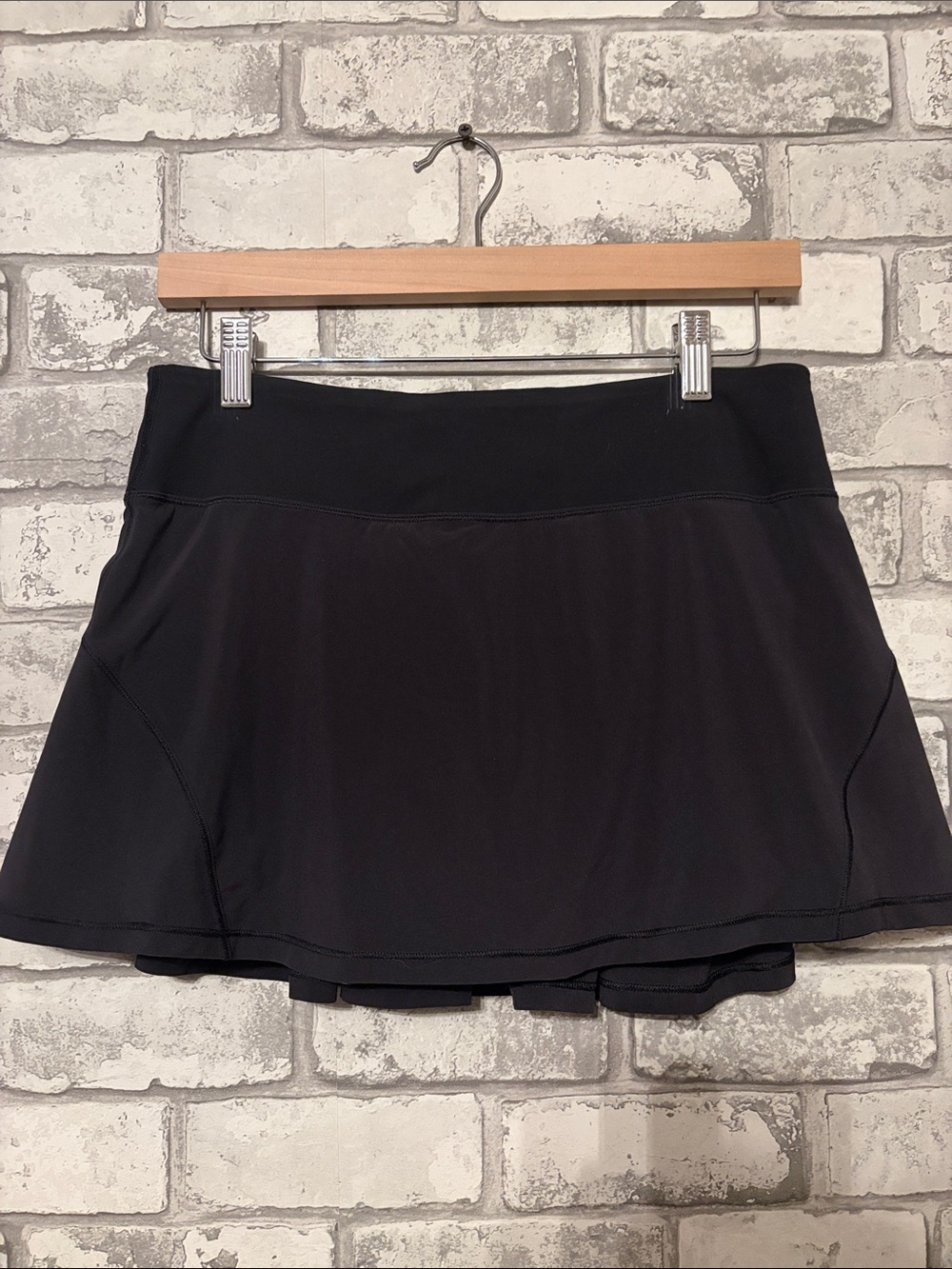lululemon athletics Black Skort with Silver Logo Accent